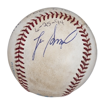 1994 Lee Smith Game Used/Signed Career Save #426 Baseball Used on 06/25/94 (Smith LOA)